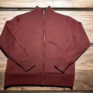 Weatherproof Vintage men's full-zip sweater knit with a black sherpa lining Sz L